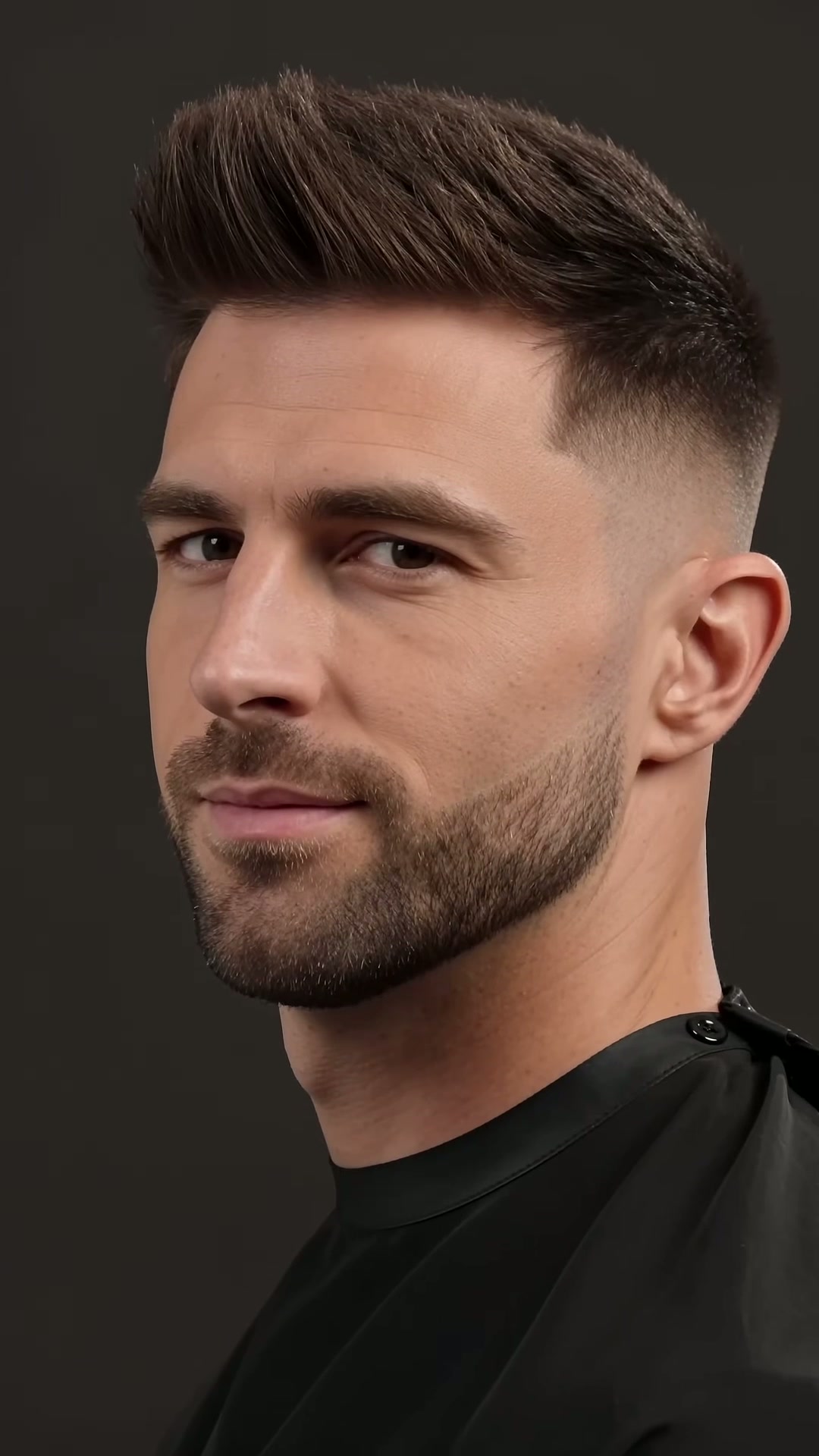 Close detail — groomed beard