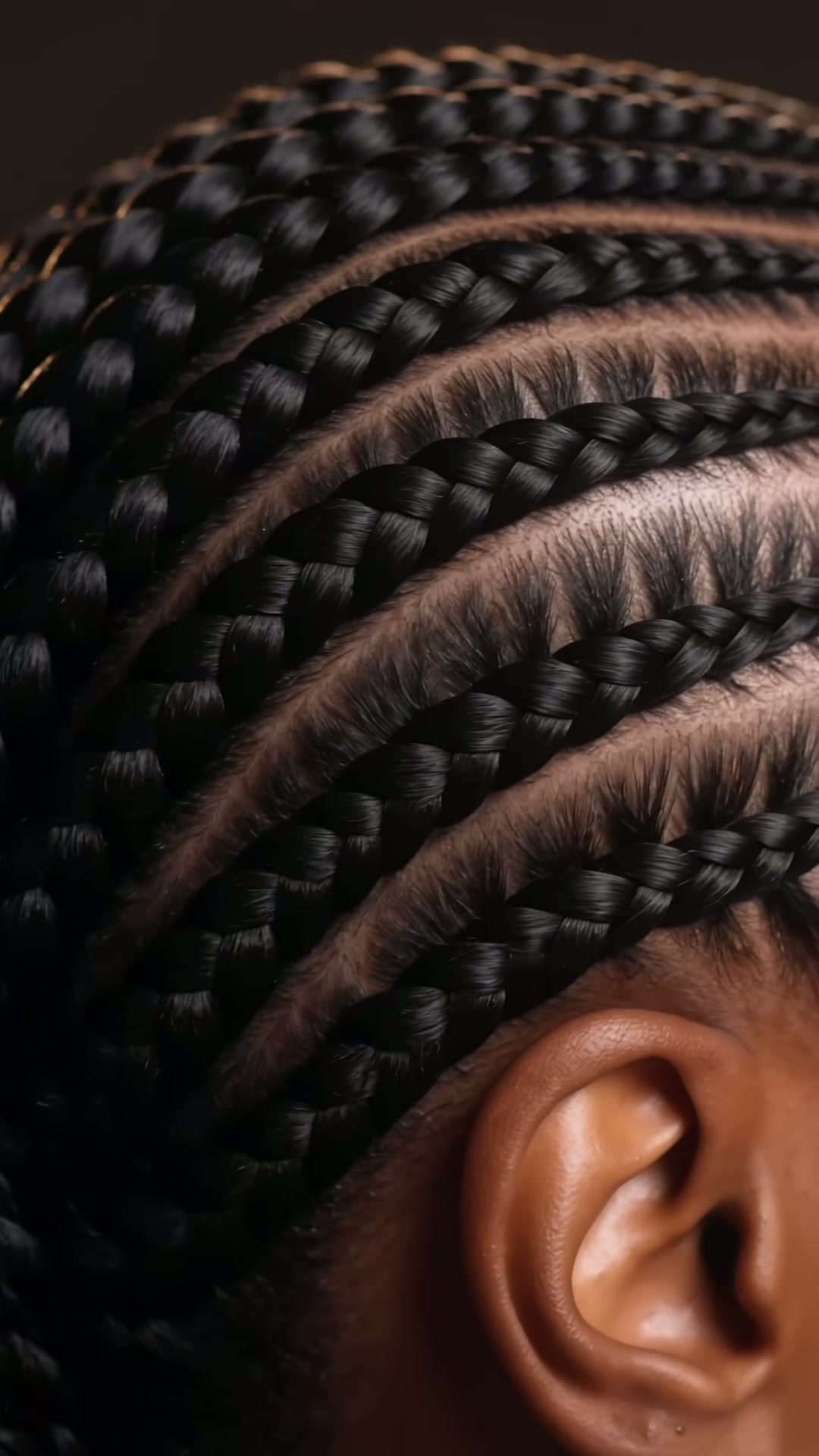 Cornrows — clean geometric pattern