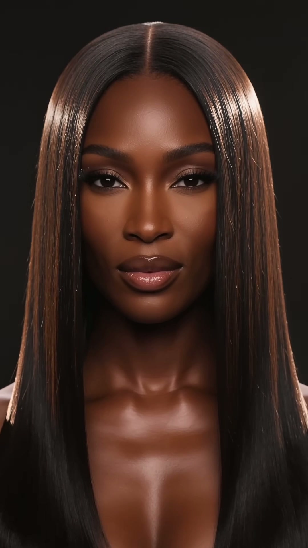 Hair colour with luminous highlights